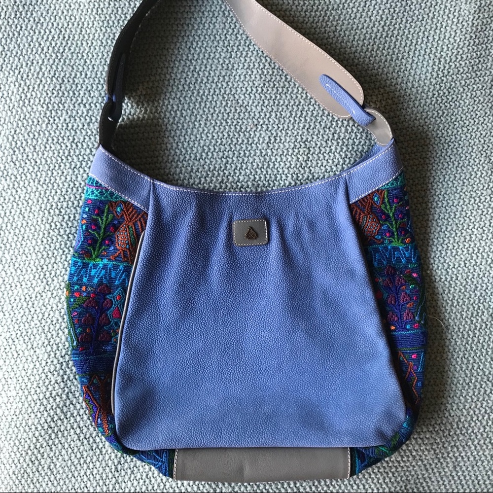 Hand-crafted Blue Leather Hobo Bag